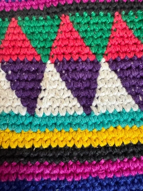 Vintage Guatemalan Handwoven Boho Bag - Vibrant Mayan Geometric Design - Picture 10 of 16